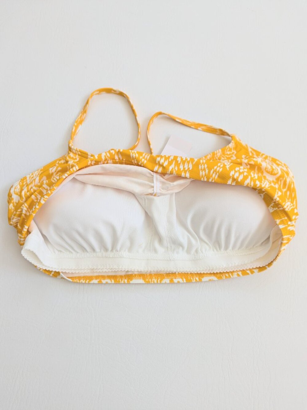NWT Loft Ikat Print Bikini 2 Piece Set Swim Suit Size Medium Mustard White - Picture 7 of 9